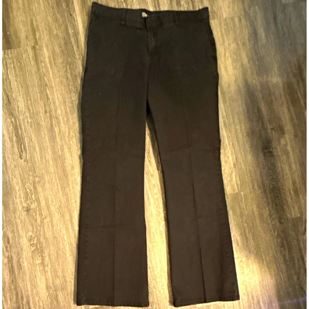 Dickies Women’s Black Slim Fit Flat Front Straight Leg Twill Pants 30" Inseam